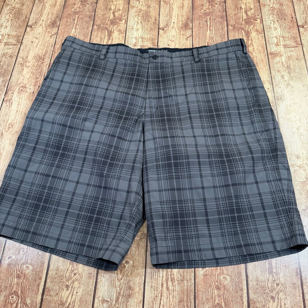 Nike Tour Performance Golf Shorts Mens 40 Gray Plaid Dri Fit Activewear